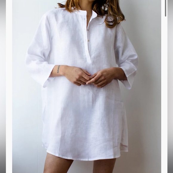Atelier Tunic in Moon Linen - Picture 2 of 7